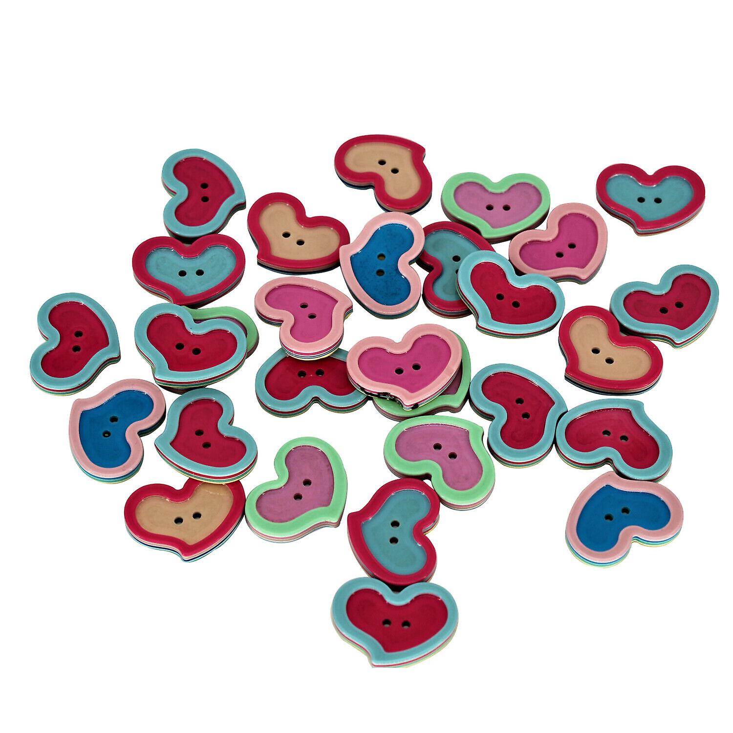 Hearts Shape Buttons Sewing Plastic  Diy Crafts