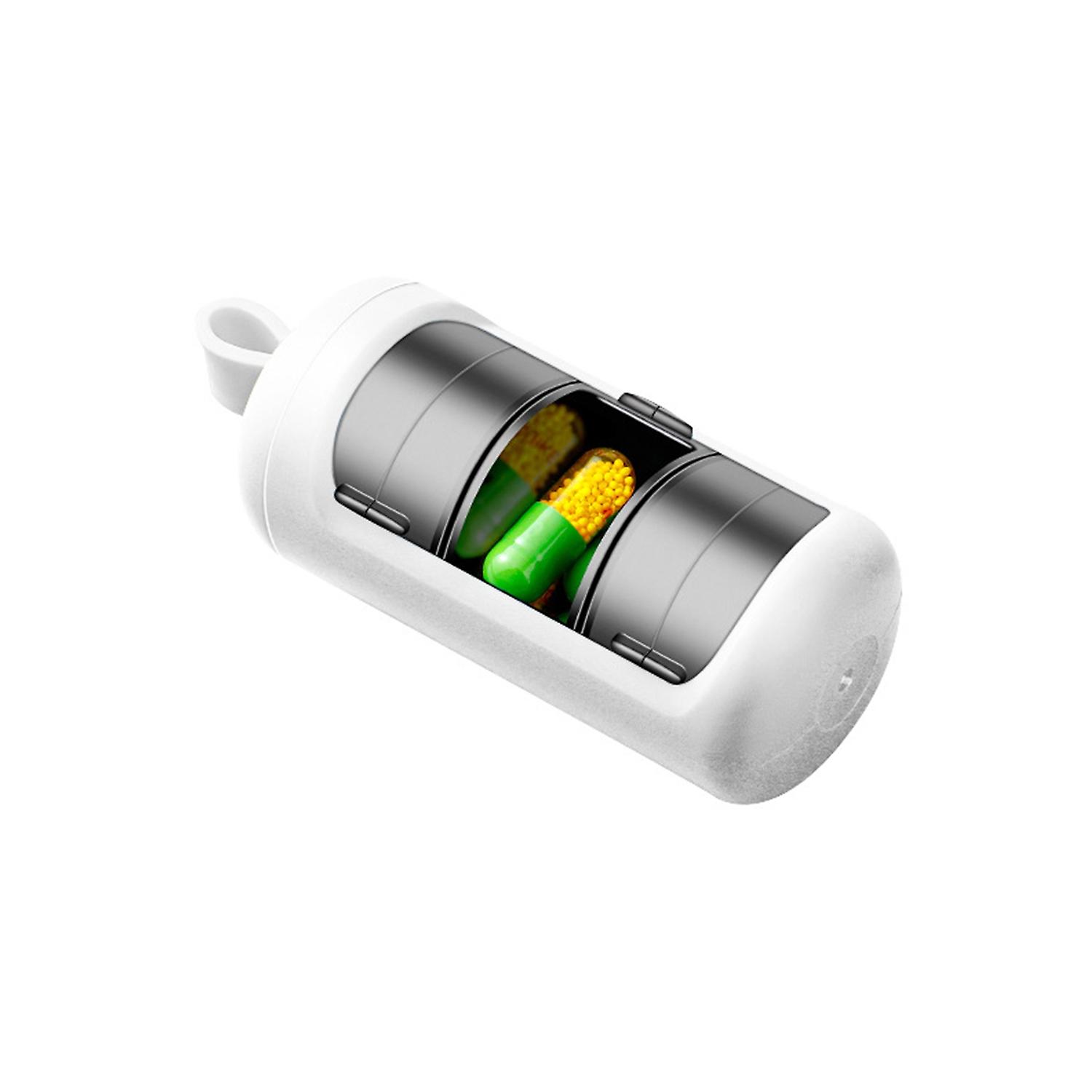 Pill Case Compact Portable ABS 3 Grid Adjustable Lid Tablet Medicine Case for Travel