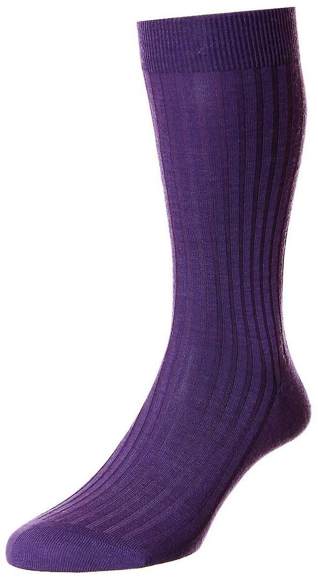 Pantherella Laburnum Merino Wool Socks - Deep Purple