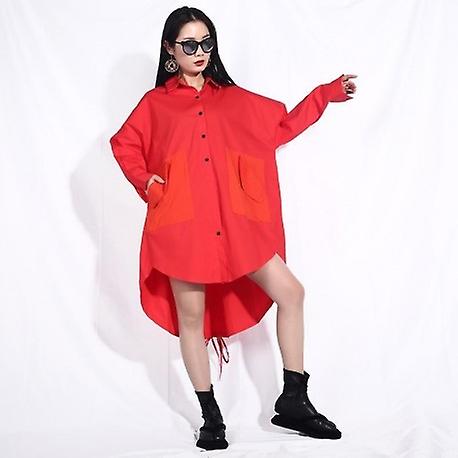Long Sleeve Pocket Irregular Drawstring Blouse