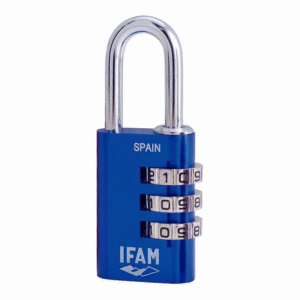 Lucchetto a combinazione IFAM Combi30 Alluminio Blu