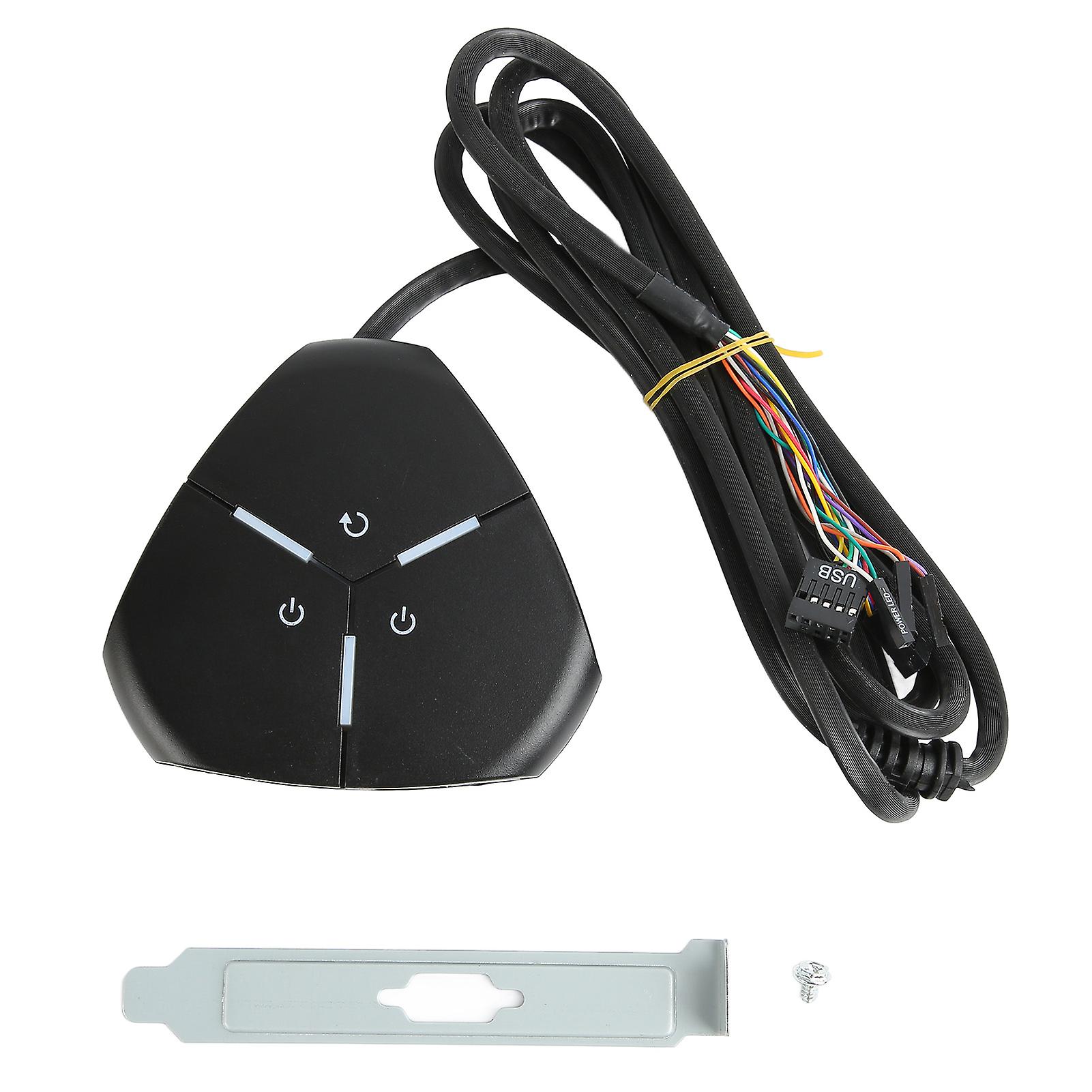 Desktop Power Switch, Dual Power Switch, Desktop Computer Switch Button, 2 USB and o Ports
