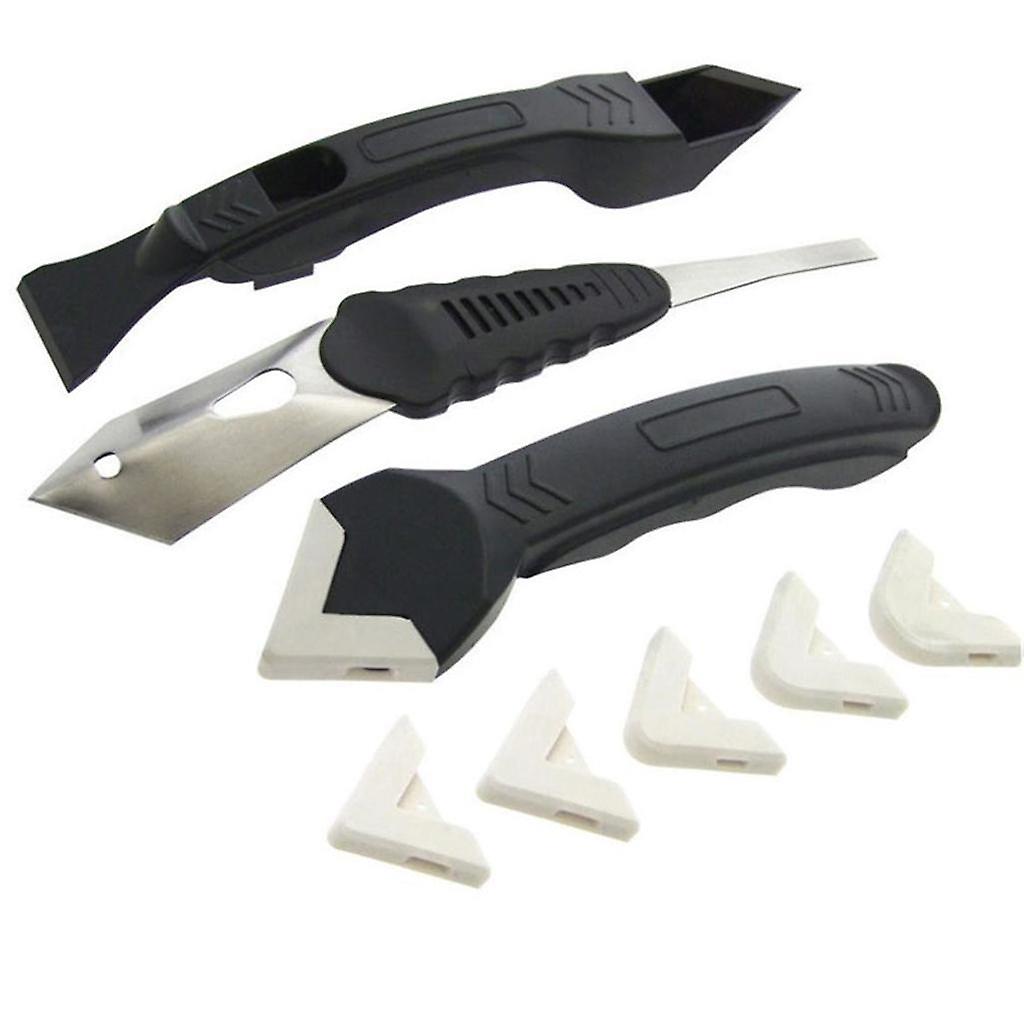 3in1 Silicone Caulking Tools Angle Scraper Removal Tool w/ 5 Pad for Kitchen