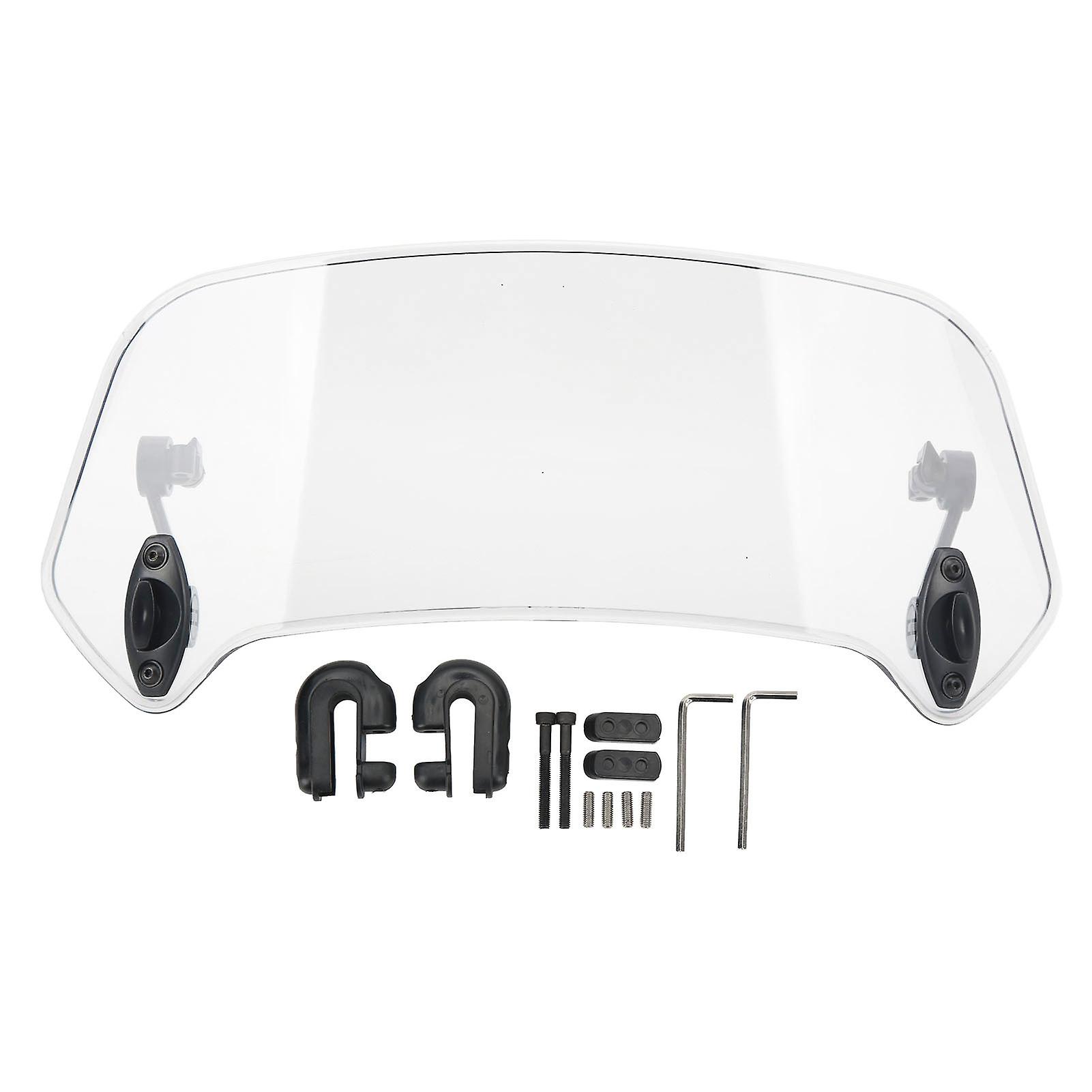 Universal Motorcycle Windshield Adjustable Clamp-On Windscreen Transparent Durable Acrylic Easy Installation Improved Wind Protectio