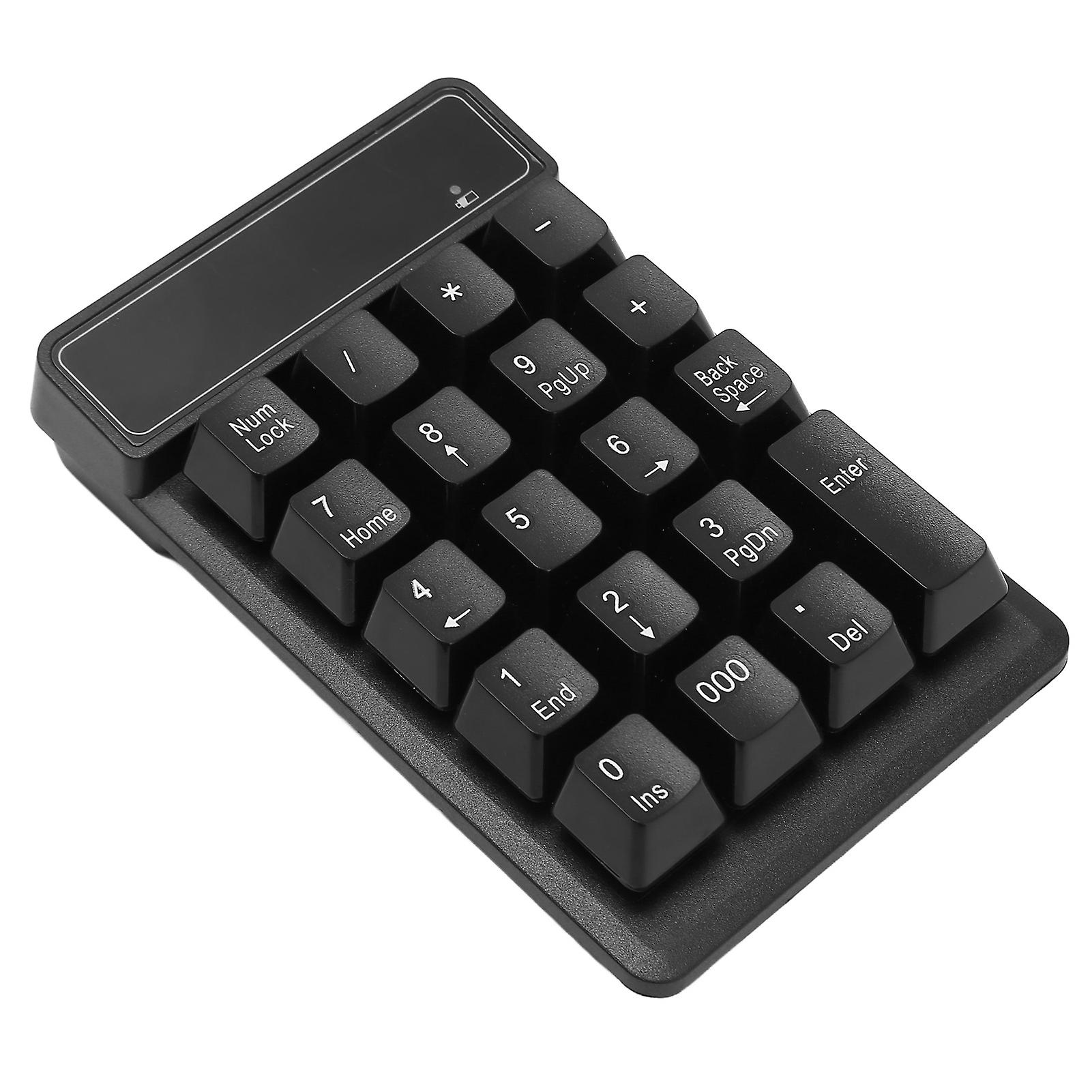 2.4G USB Numeric Keypad 19 Keys U Type Portable Mini Low Noise Number Keyboard for Accountancy Finance Banking Black 
