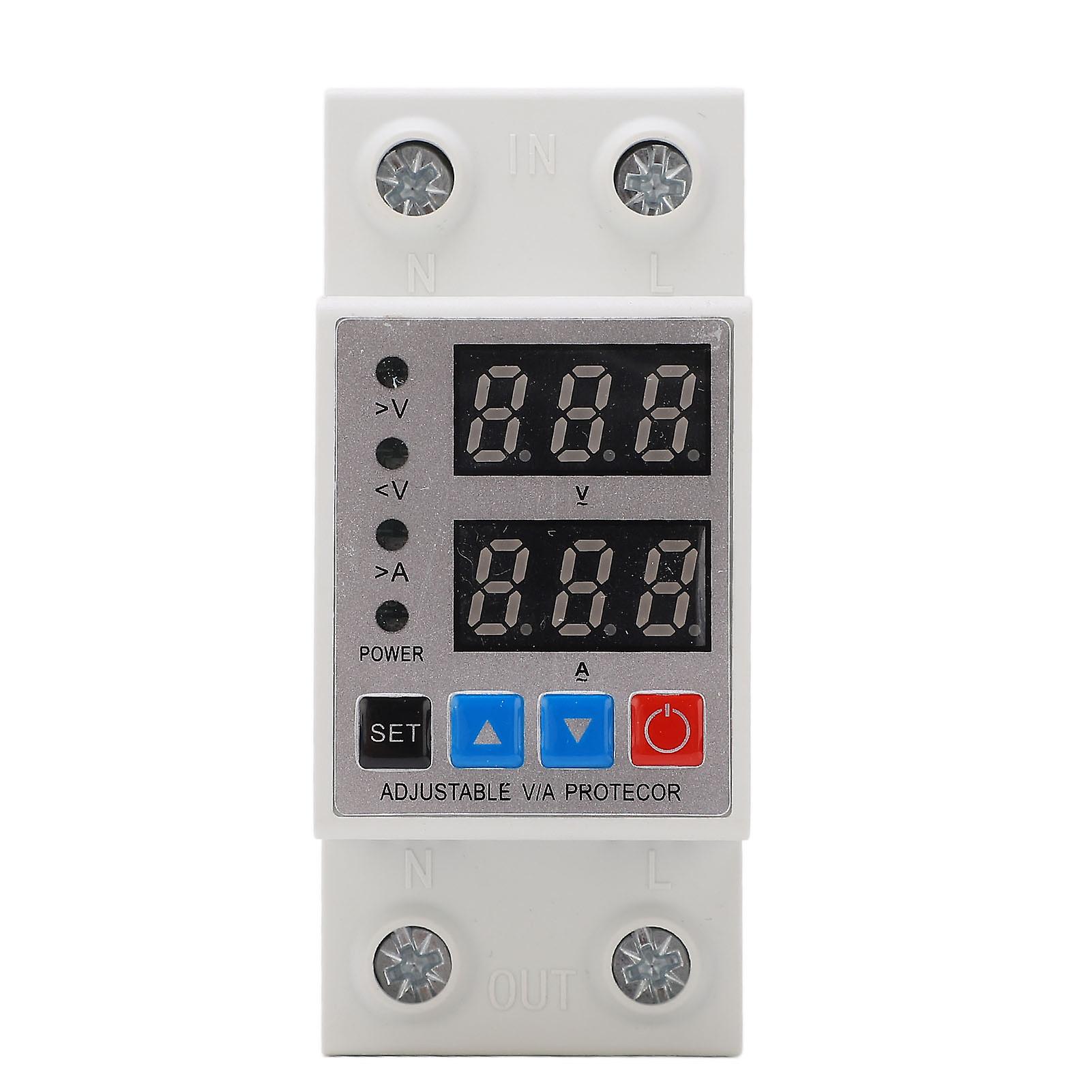 Over Under Voltage Protective Device Adjusting Dual Display Overcurrent Overload Arrester 40A 240V‑300V 