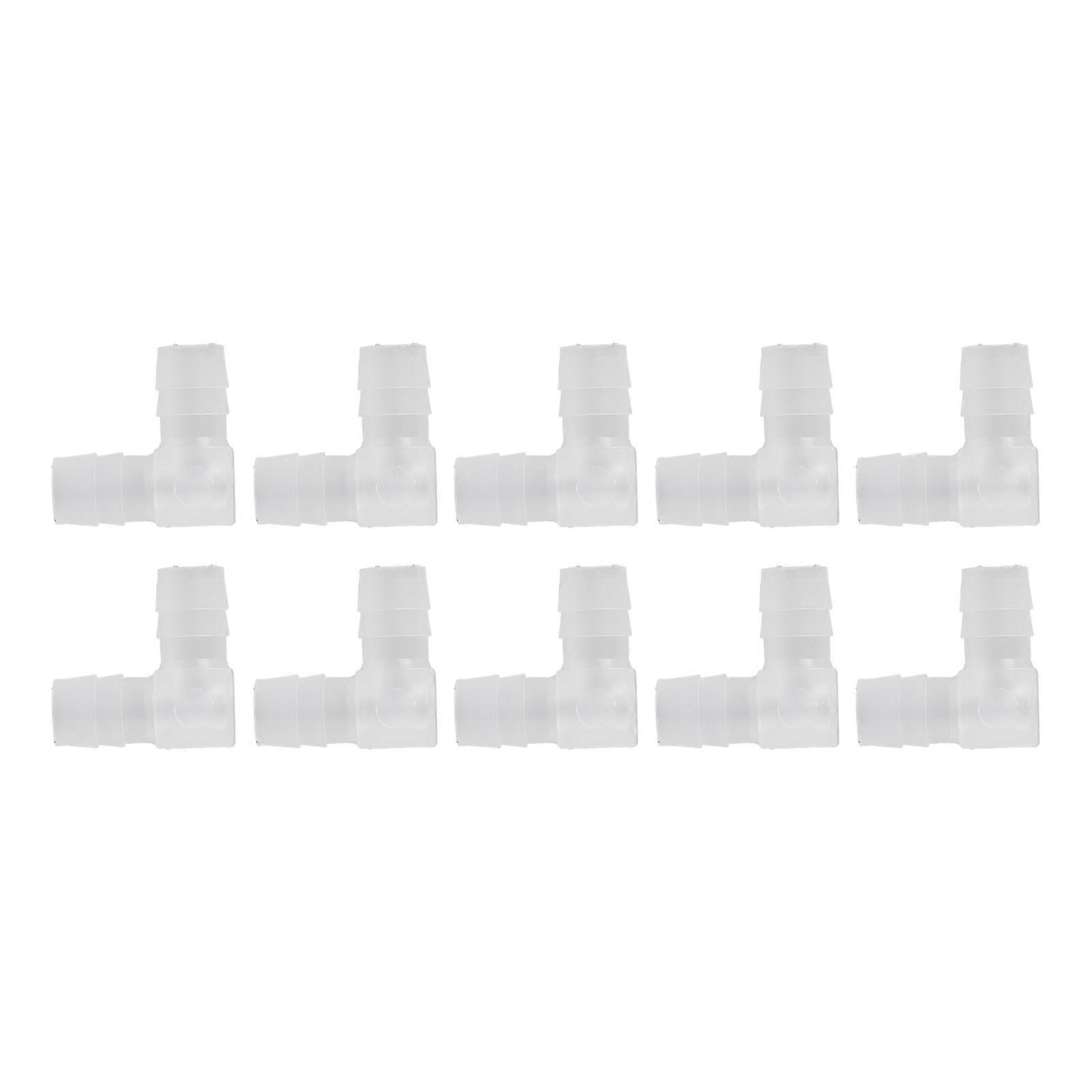 10pcs 10mm Plastic 90 Degree Elbow Barb Fitting L Shape Aquarium Adapter