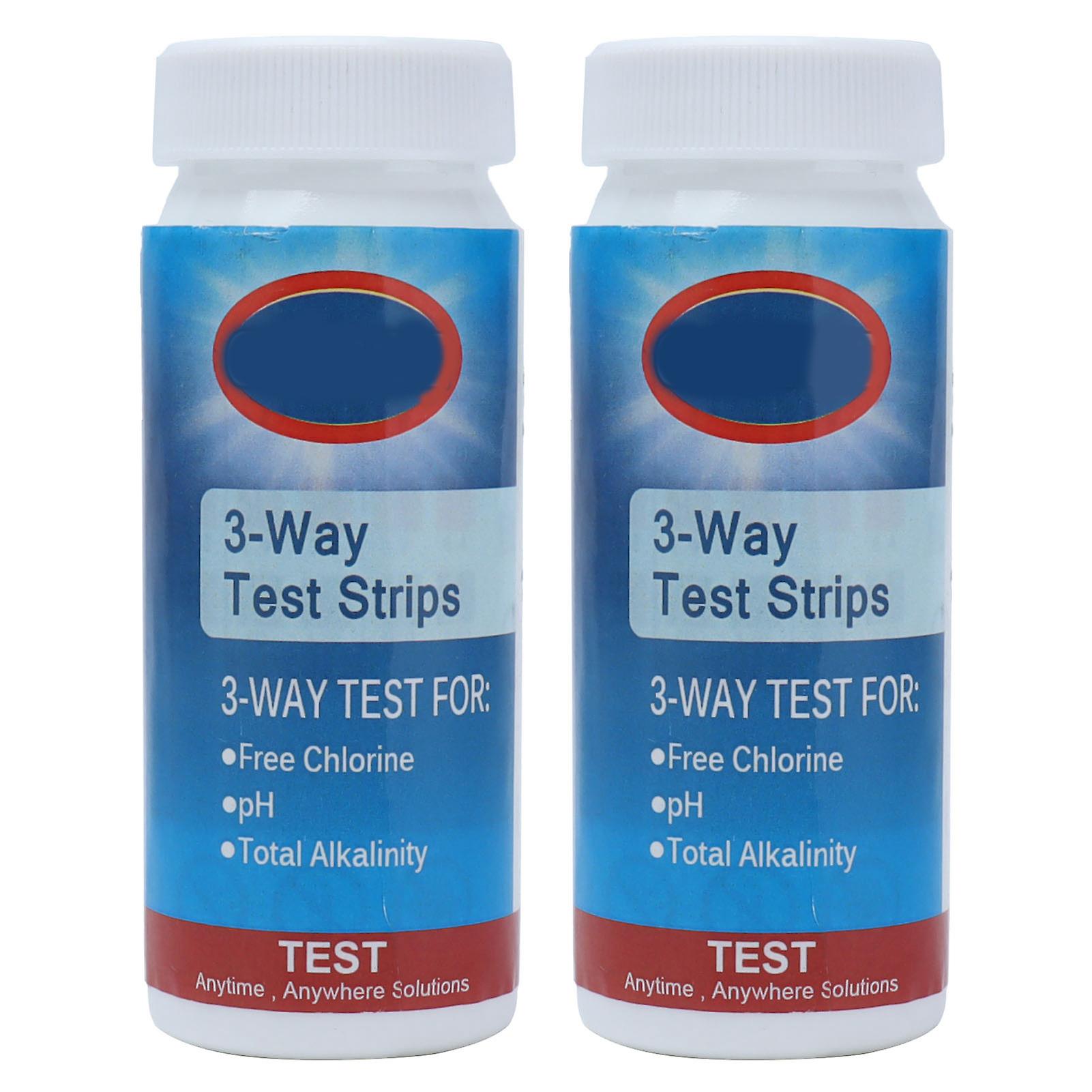 Pool Water Test Strips 3-Way Chlorine pH Alkalinity Testing Kit Easy-to-Use Accurate Results 50 Test Strips Pack of