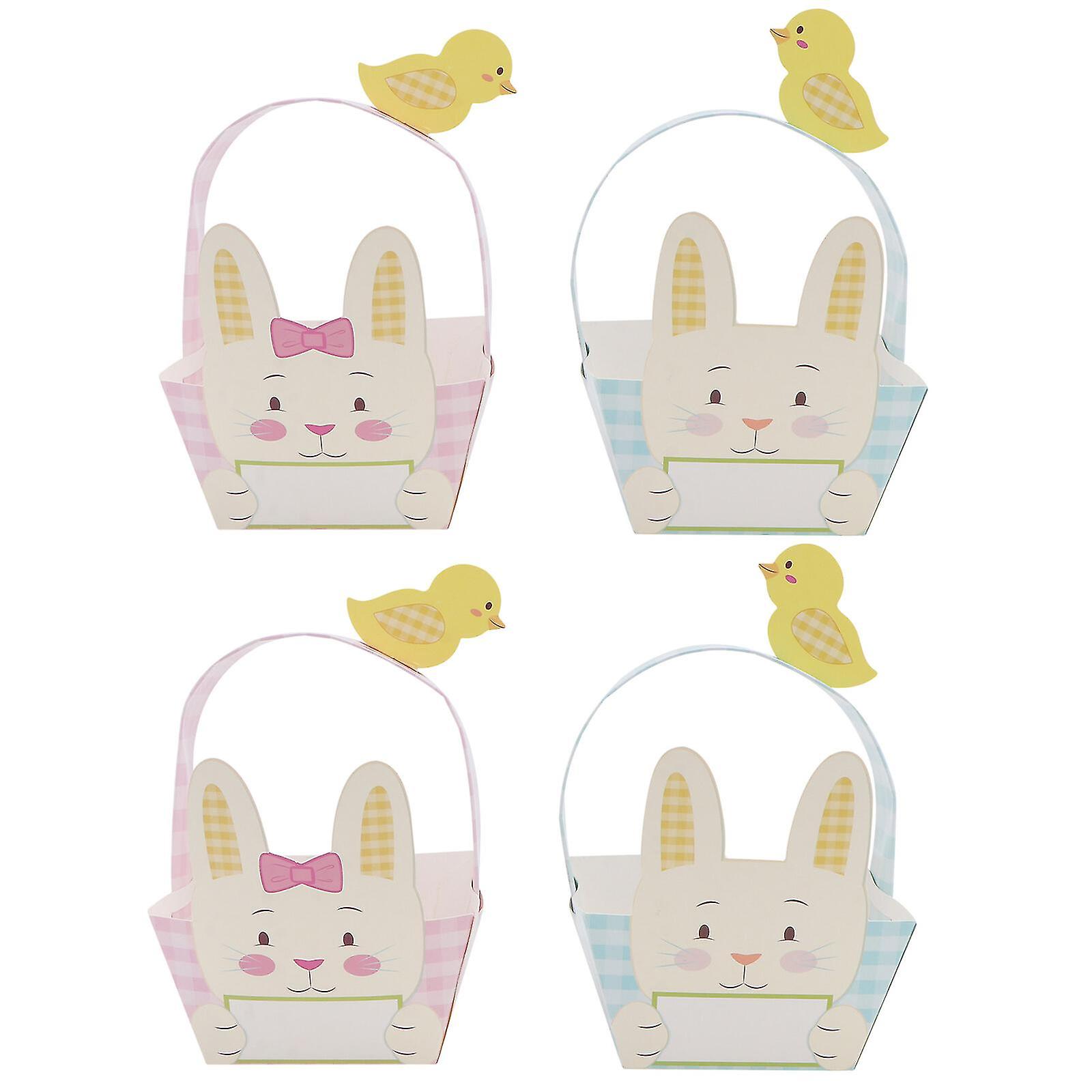 4pcs Adorable Easter Cardboard Handbag Box Easter Gift Packing Box for Party