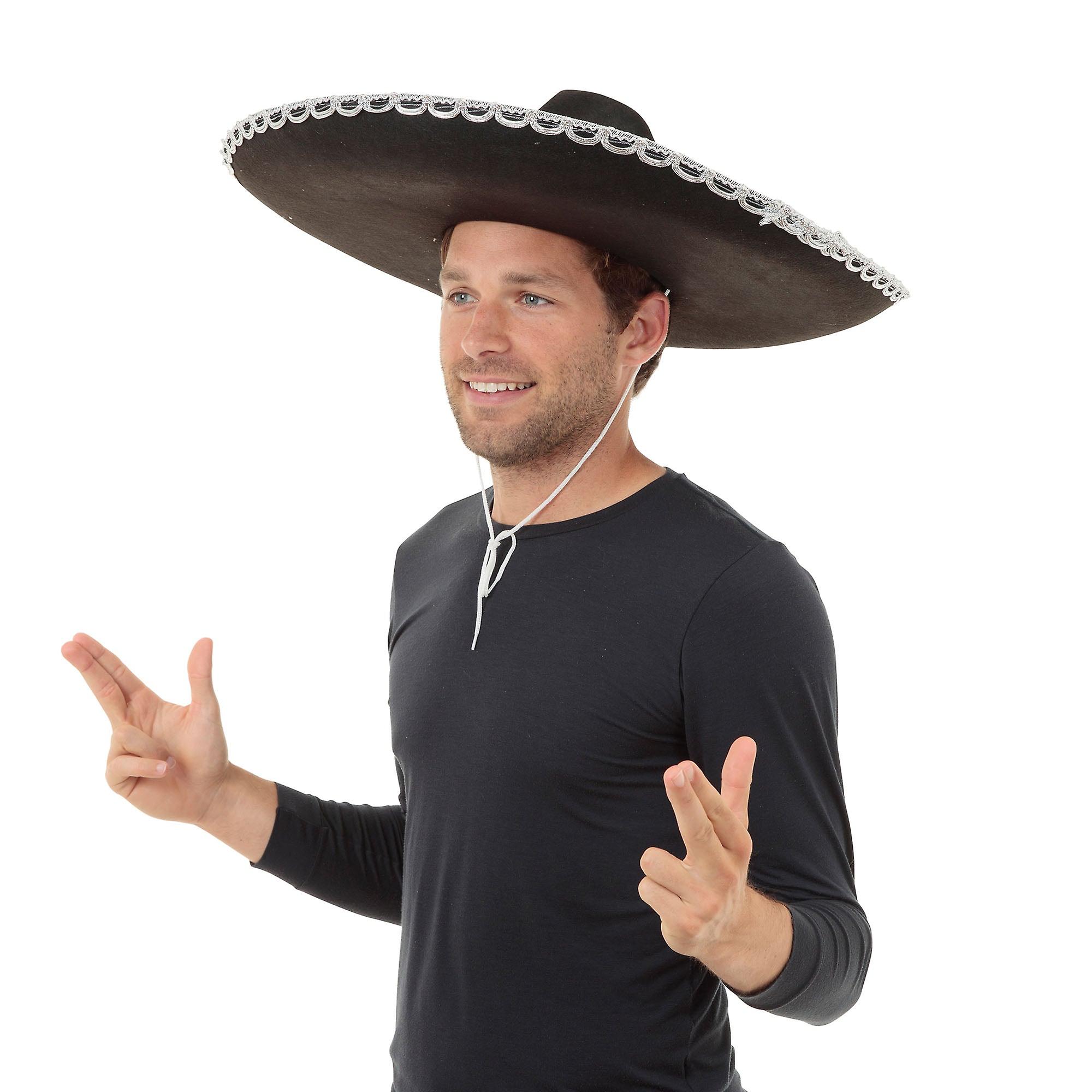 Sombrero Large Black Hats Unisex Bh485