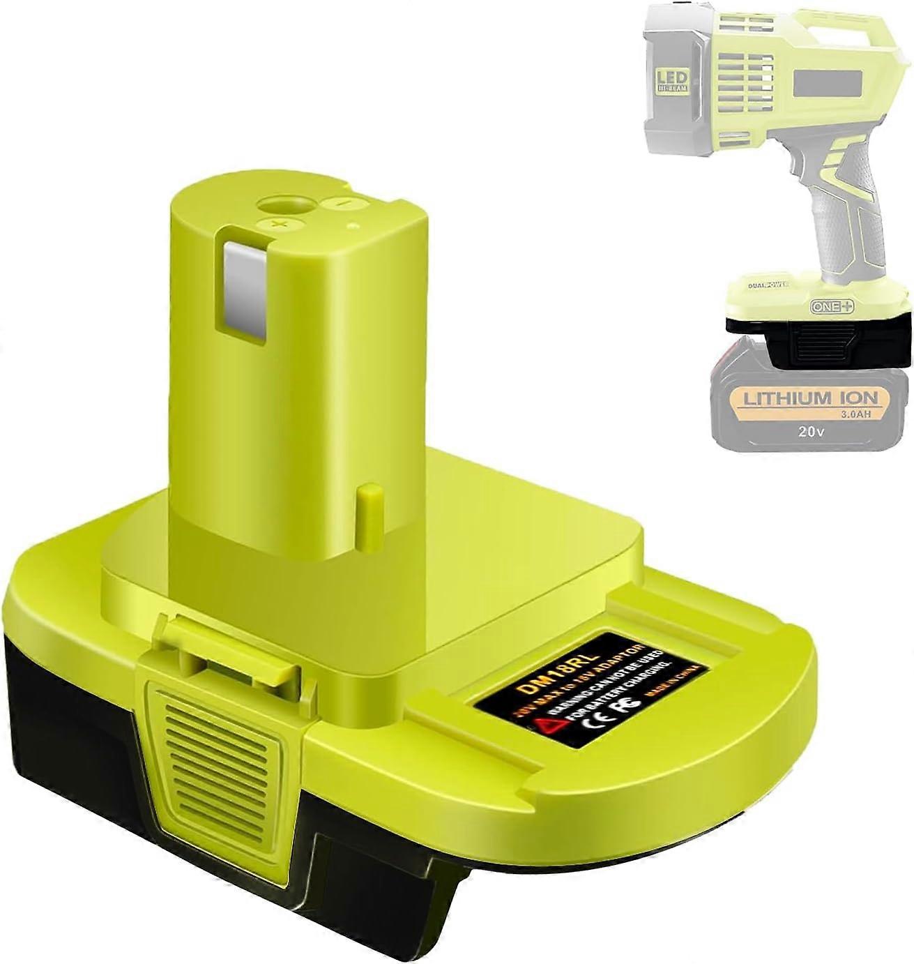 DM18RL Battery Adapter Use for Ryobi Tools for Dewalt 20V or for Milwaukee 18V M18 Work for Ryobi 18V Cordless Tool with USB Port
