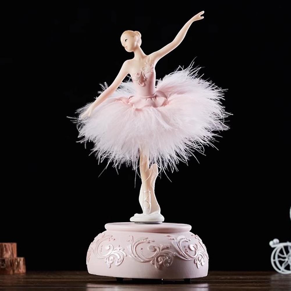 Ballerinaspeldosa Dansande Flicka Svansjön Karusell med Fjäder till Födelsedagspresent