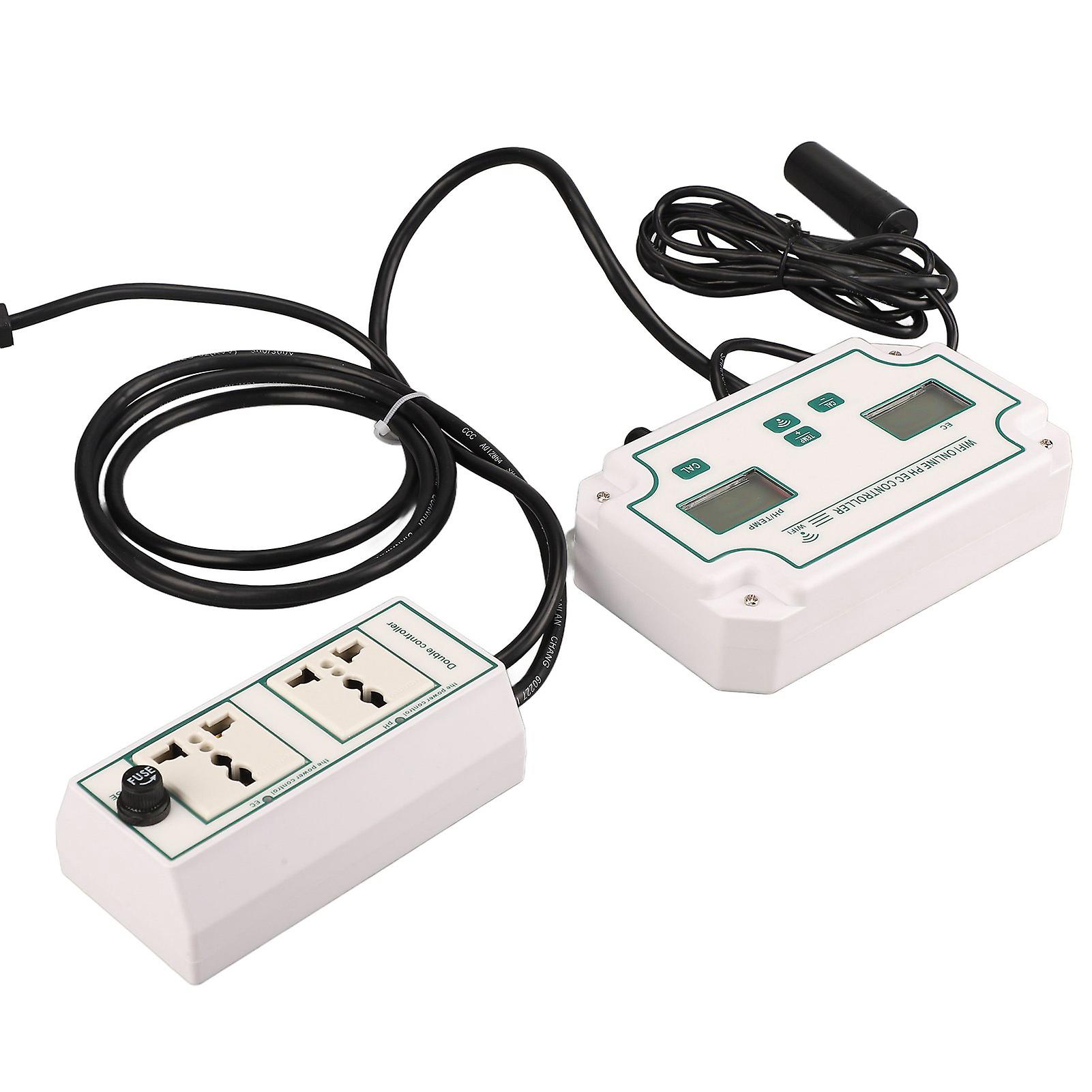 3 in 1 Water Quality Tester PH EC TEMP Multiparameter PH Tester Water Quality Monitor with LCD Display for Aquarium 220V UK Plug