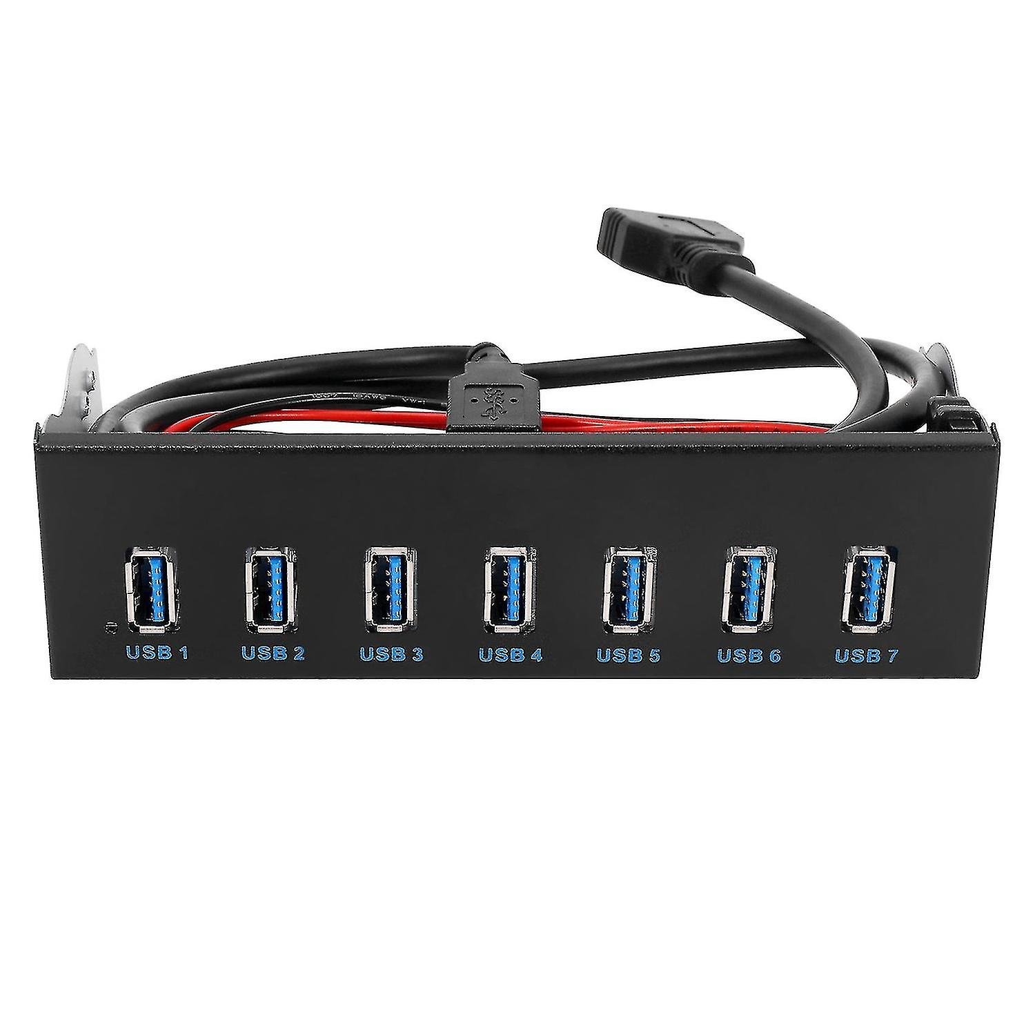 7 Port Usb 3.0 Hub 5gbs 5.25inch Cd-rom Drive Bay Cd Rom Panel For Computer Case+usb 3.0 19-p