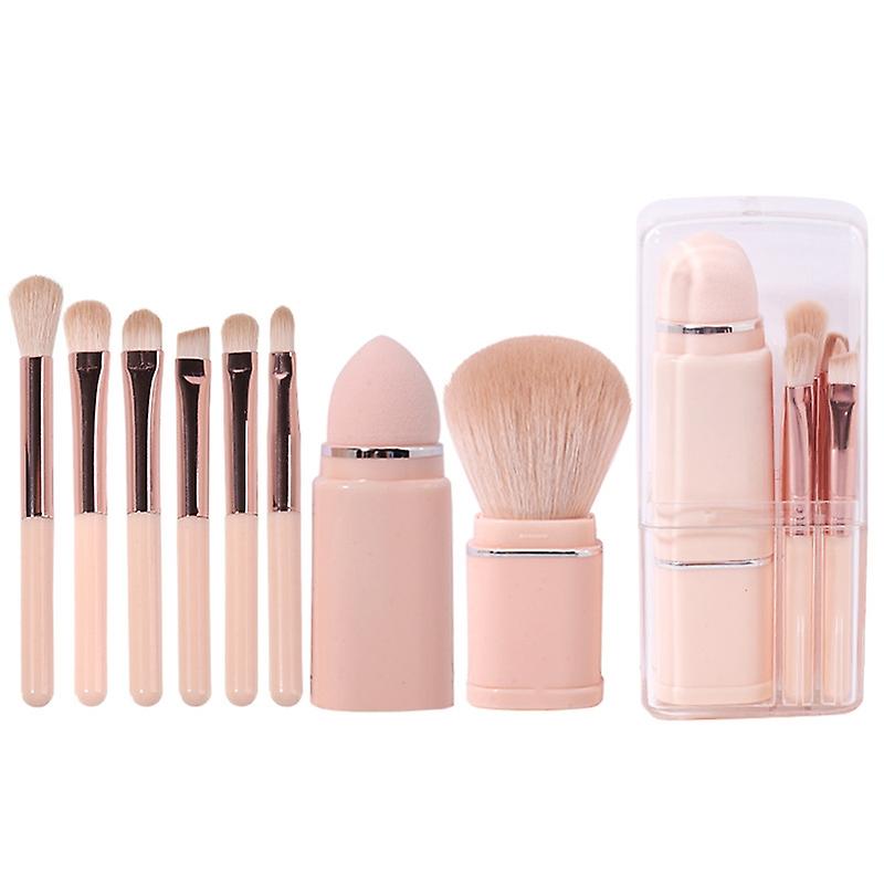Retractable Blush Brush Eye Shadow Brush 8 in 1(Light-skinned)