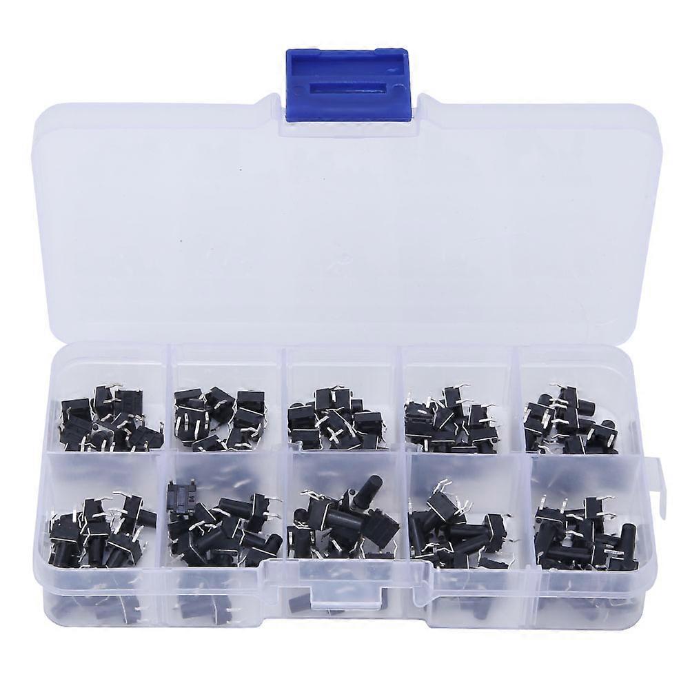 100pcs 10 Value 6x6x4.3-13mm Tactile Push Button Switch Waterproof Micro Tact Switch