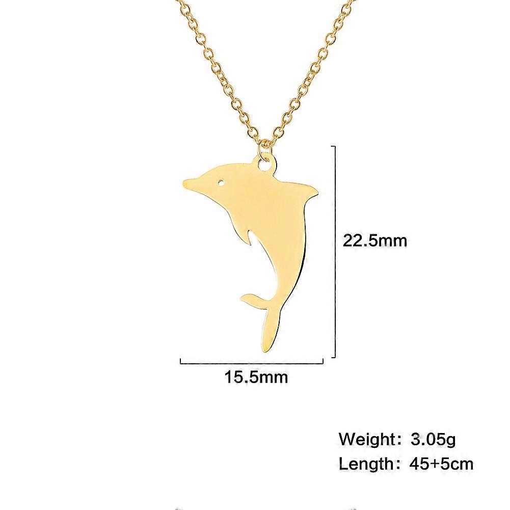 Stainless Steel Necklace For Women Man Jumping Dolphin Choker Pendant Necklace Engagement Jewelry
