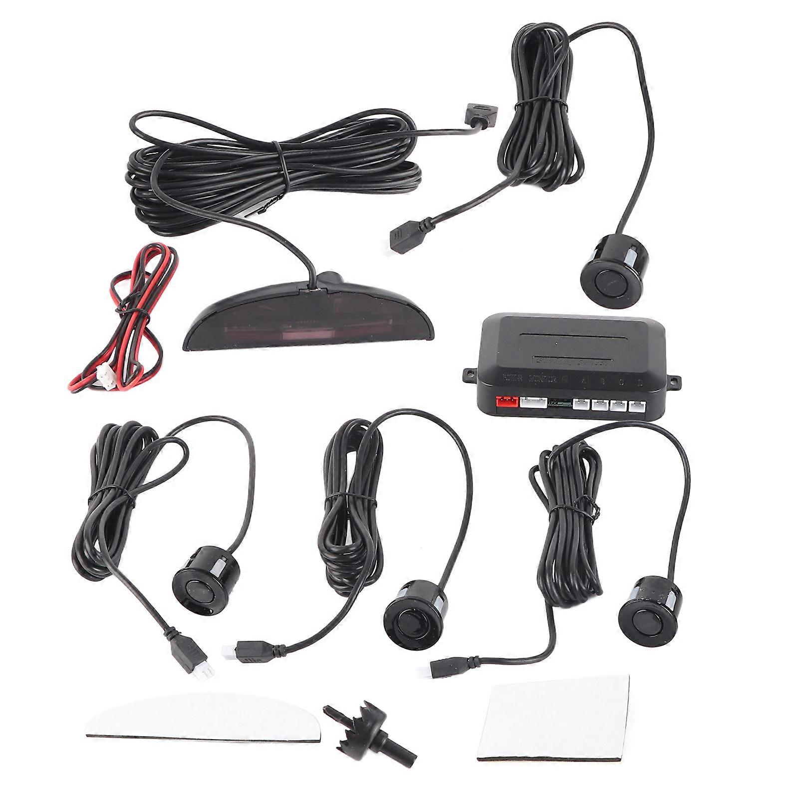 Car Parking Sensor Kit Reverse Backup Radar System with 4 Probes LED Display Buzzer Beep Alarm