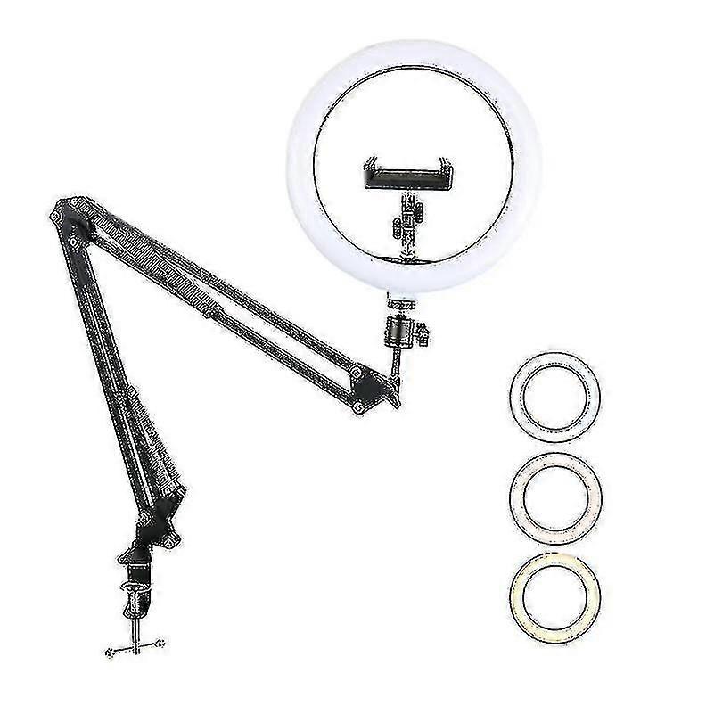 10in Led Selfie Ring Light Extendable Arm Stand Desk Phone Mount