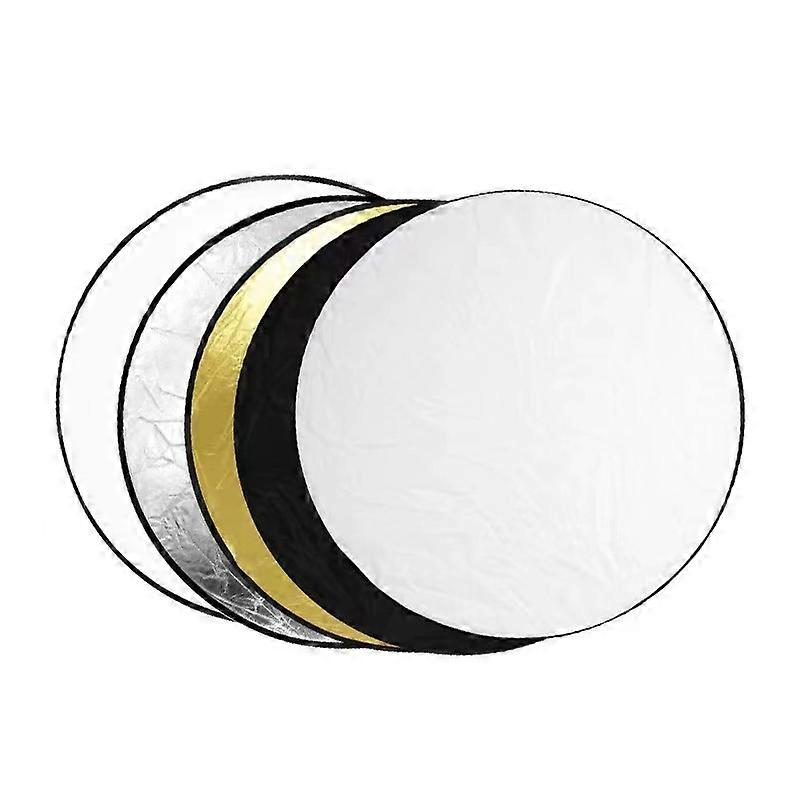 5 In 1 Light Reflectors With Soft Silver Gold White And Black Round Collapsible Multi Portable Reflector For Photography 80cm / 31.5in