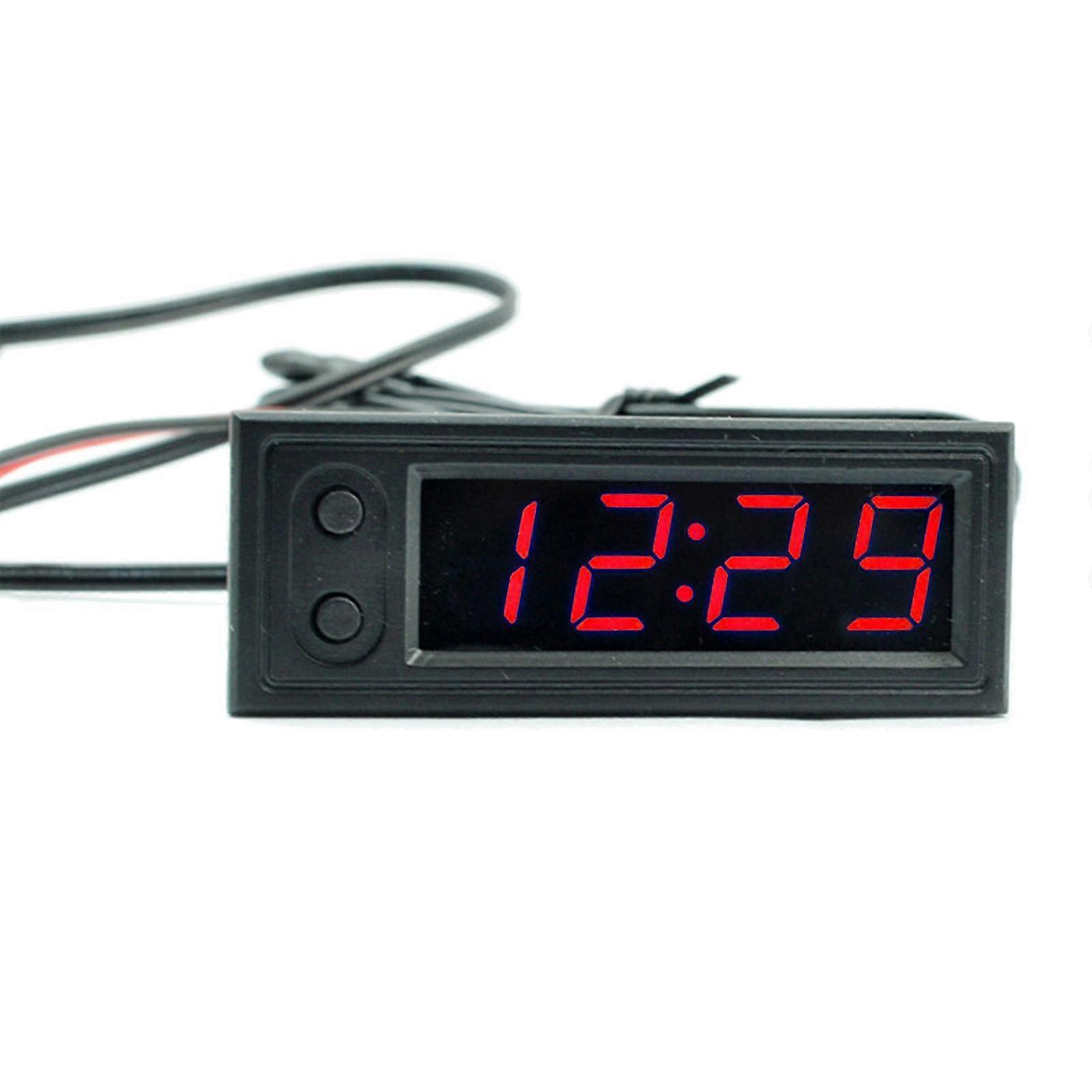 12v High-precision Clock Car Temperature Voltage Monitor Panel Meter Adjustable