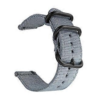 Bracelet en nylon de 18 mm, trois boucles lourdes, gris pour votre Garmin Venue 2s / vivoactive 4s