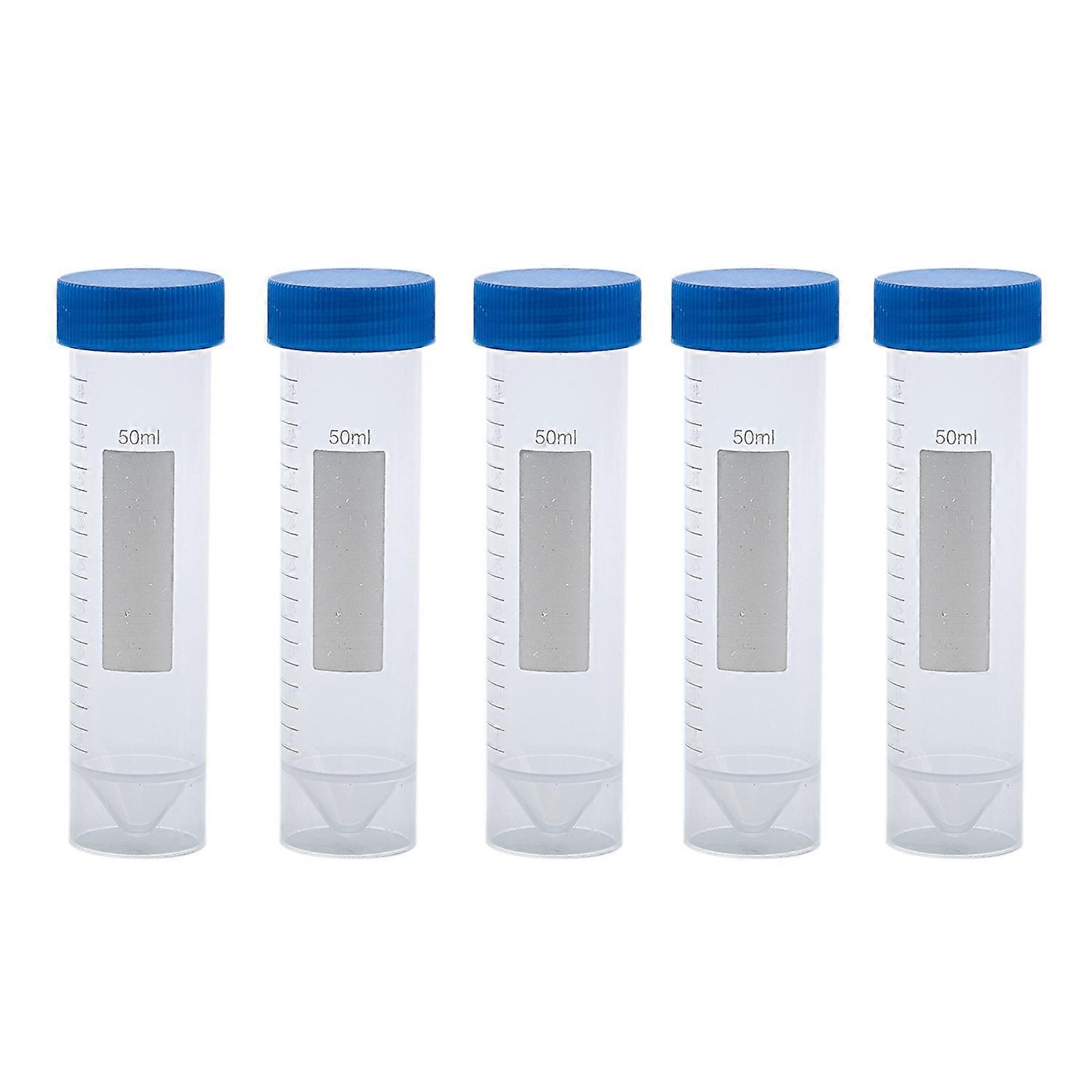 5 Pieces 50ml Plastic Transparent Centrifuge tube with scale Plastic test tube free-standing with S