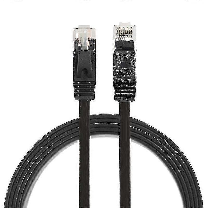 1m cat6 ultra-thin flat ethernet network lan cable, patch lead rj45 (black)
