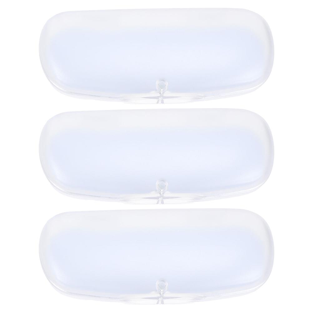 3 Pcs Simple Transparent Frosted Glasses Cases Practical Glasses Storage Boxes