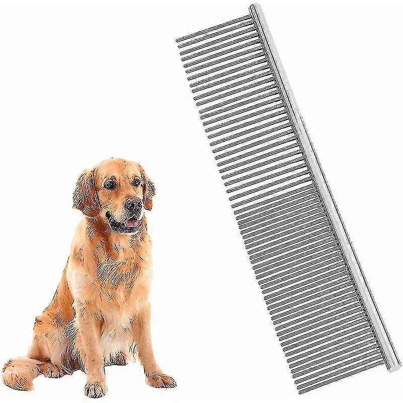 Pente de tosa de animais de estimação, pente de aço inoxidável para cães e gatos para animais de estimação pequenos, médios e grandes com longos