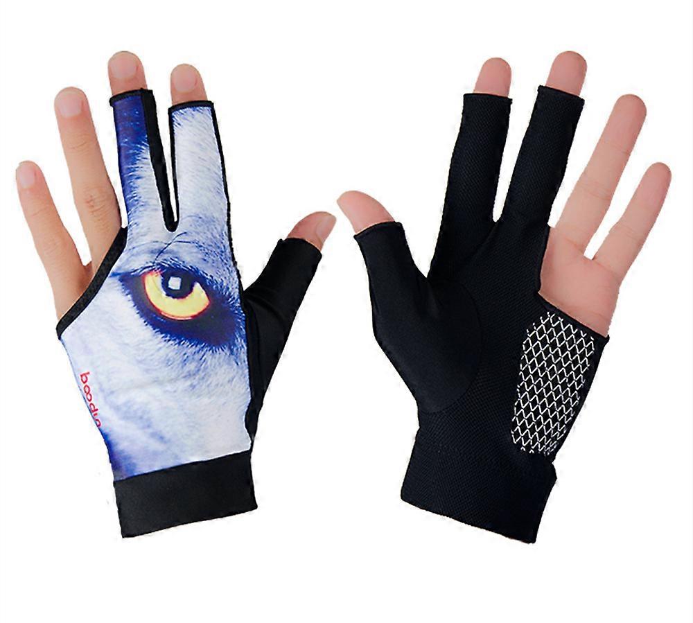 Billard Handschuhe 3 Finger Pool Handschuhe Bridge Handschuhe Pool Handschuhe - Wolf Auge-L