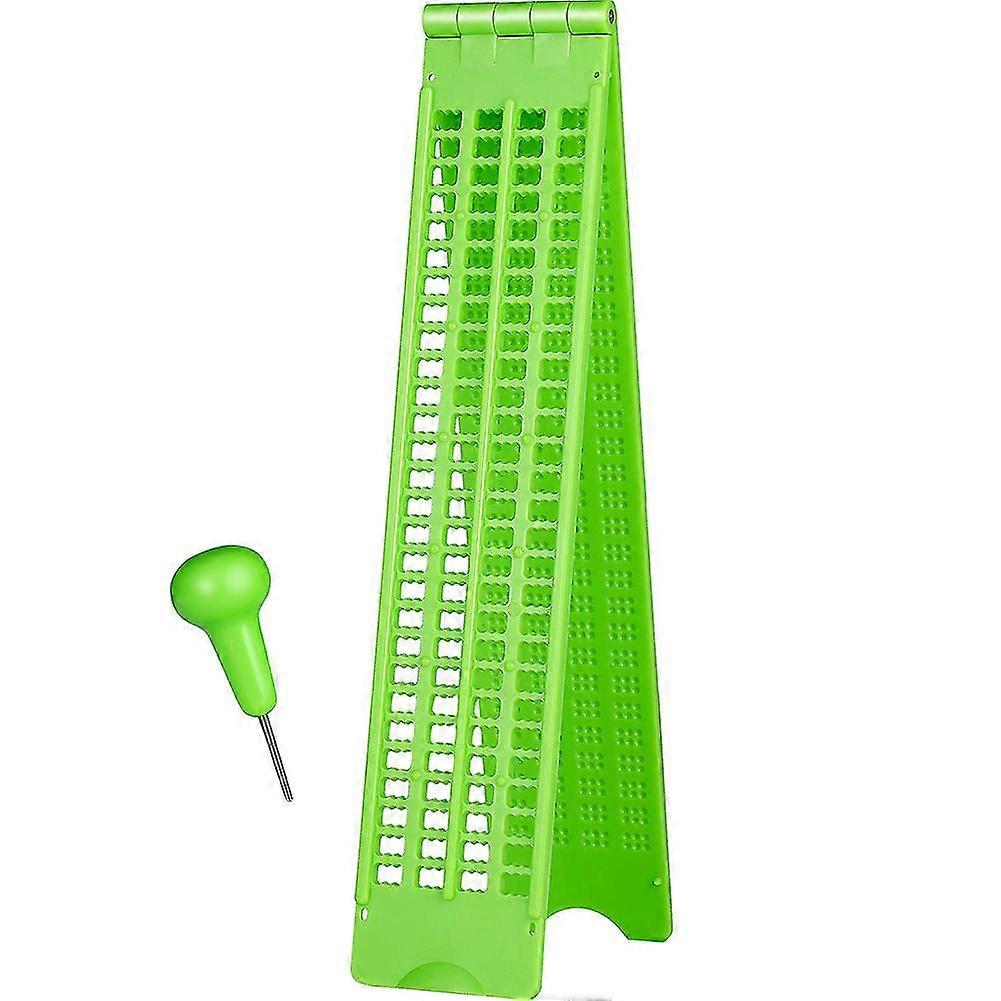 4 Lines 28 Cells Braille Writing Slate With Stylus Practice Portable Vision Care