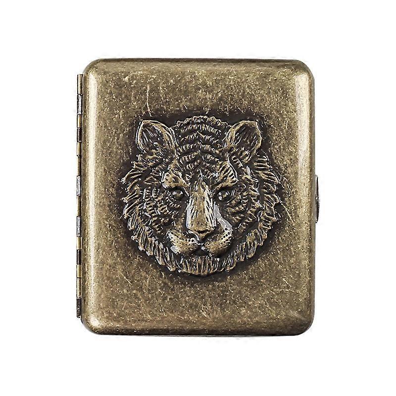 Men's Cigarette Box Retro Embossed Bronze Cigarette Box 20 Pcs Portable Stainless Steel Cigarette Boxes Thickened Carved Men's