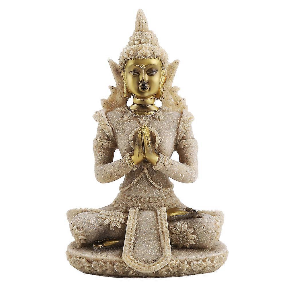 Statue de Bouddha 11 x 6,5 x 4 cm, sculpture en grès sculptée à la main, décoration d'intérieur