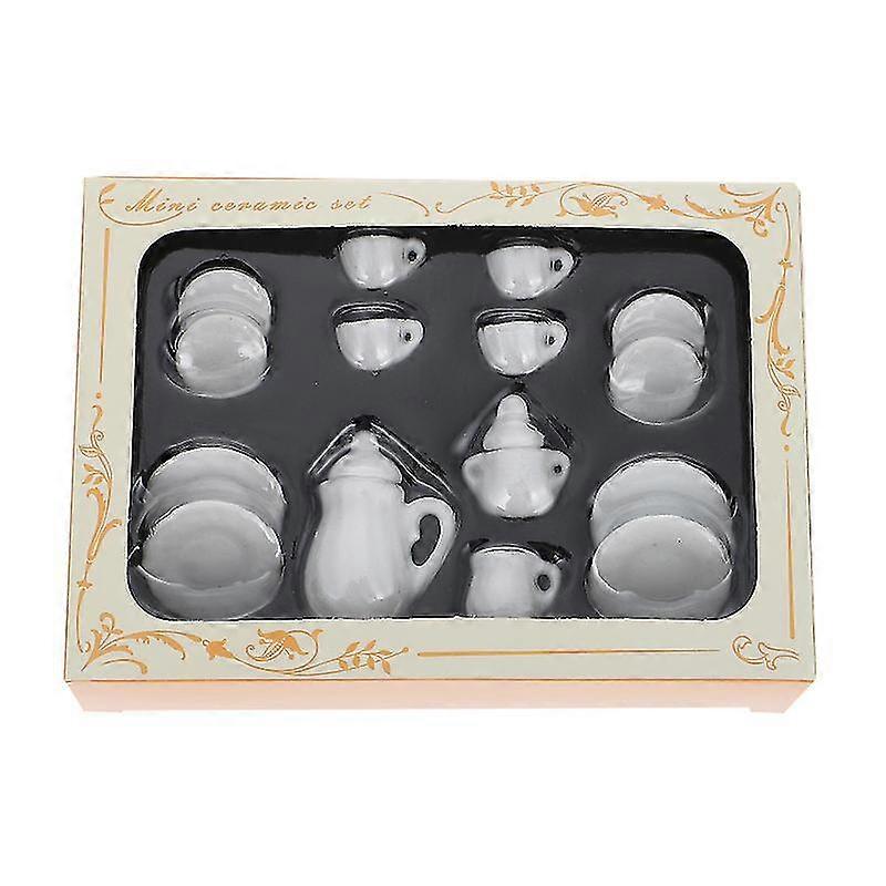 1 set mini house tea ware decorative teaware tray model room desktop ornament