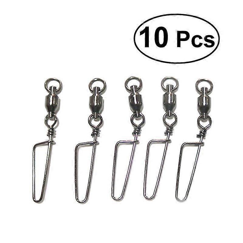 10 Pcs Fishing Rolling Swivel Interlock With Safty Snap Connector 27mm