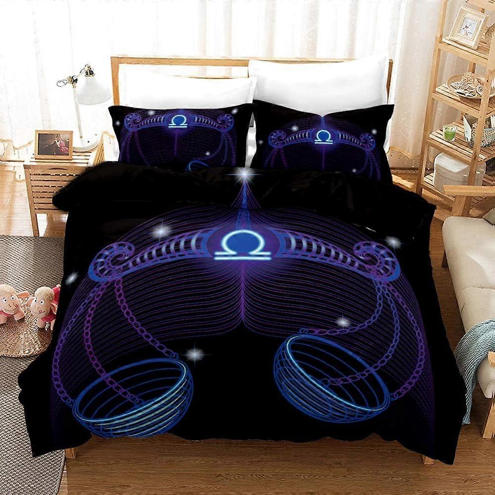 Bedding Sets D Libra Constellation Digital Color Printing Duvet Cover and Pillowcase Polyester Zipper Closure Boys 135*200 CM