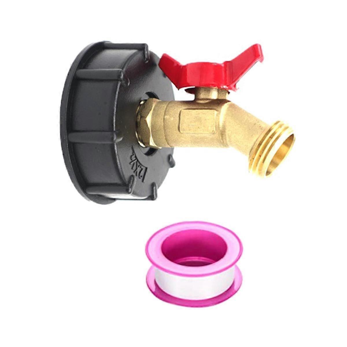 275-330 Gallon IBC Tote Tank Adapter, Ibc Tote Fittings, S60 X 6 Coarse Thread + Garden Hose Valve