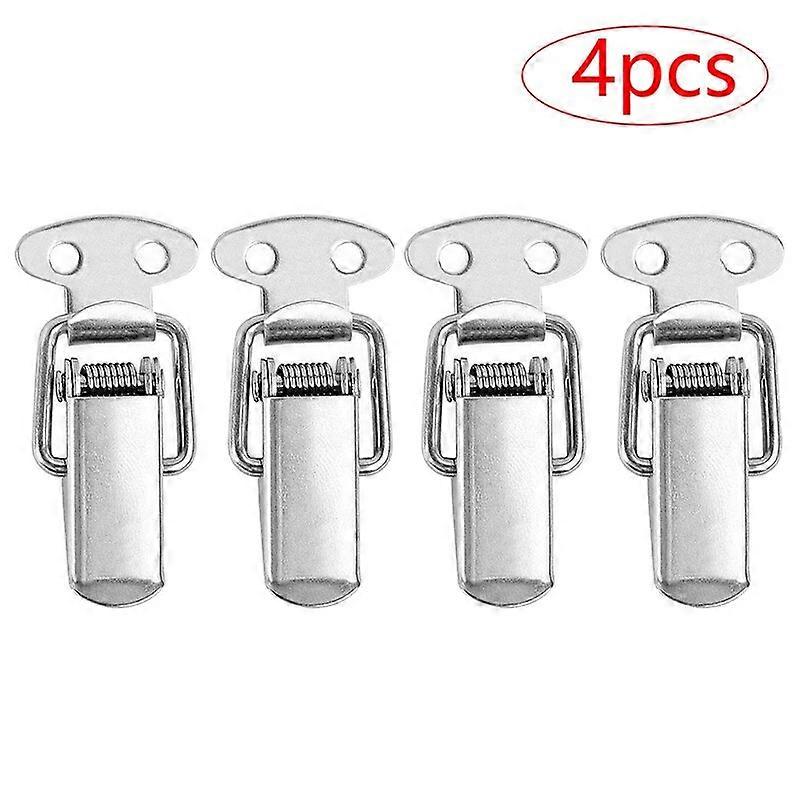 2/4pcs 90 Degrees Duck-mouth Buckle Hook Lock Stainless Steel Spring Loaded Draw Toggle Latch Clamp Clip Hasp Latch Catch Clasp