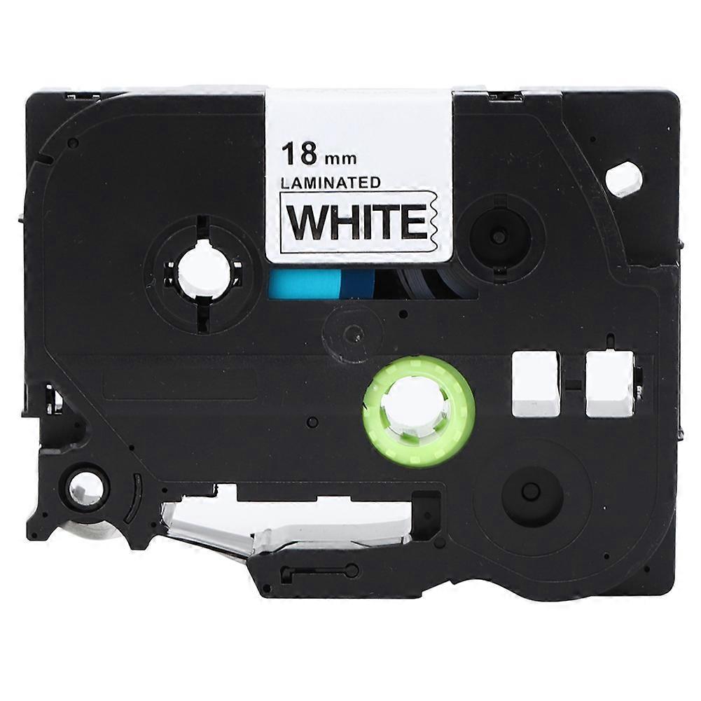 18mm Label Maker Laminated Tape Black On White for TZe-241/641 PT-18RZ/PT-E300