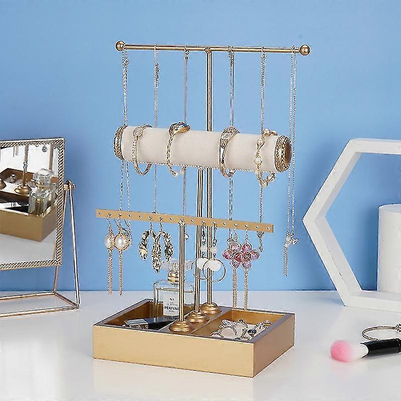 Irtree Flannelette Multi-Tier Bracelet Display Stand - Jewelry Rack Holder For Bracelets & Necklaces (Green) - View #3