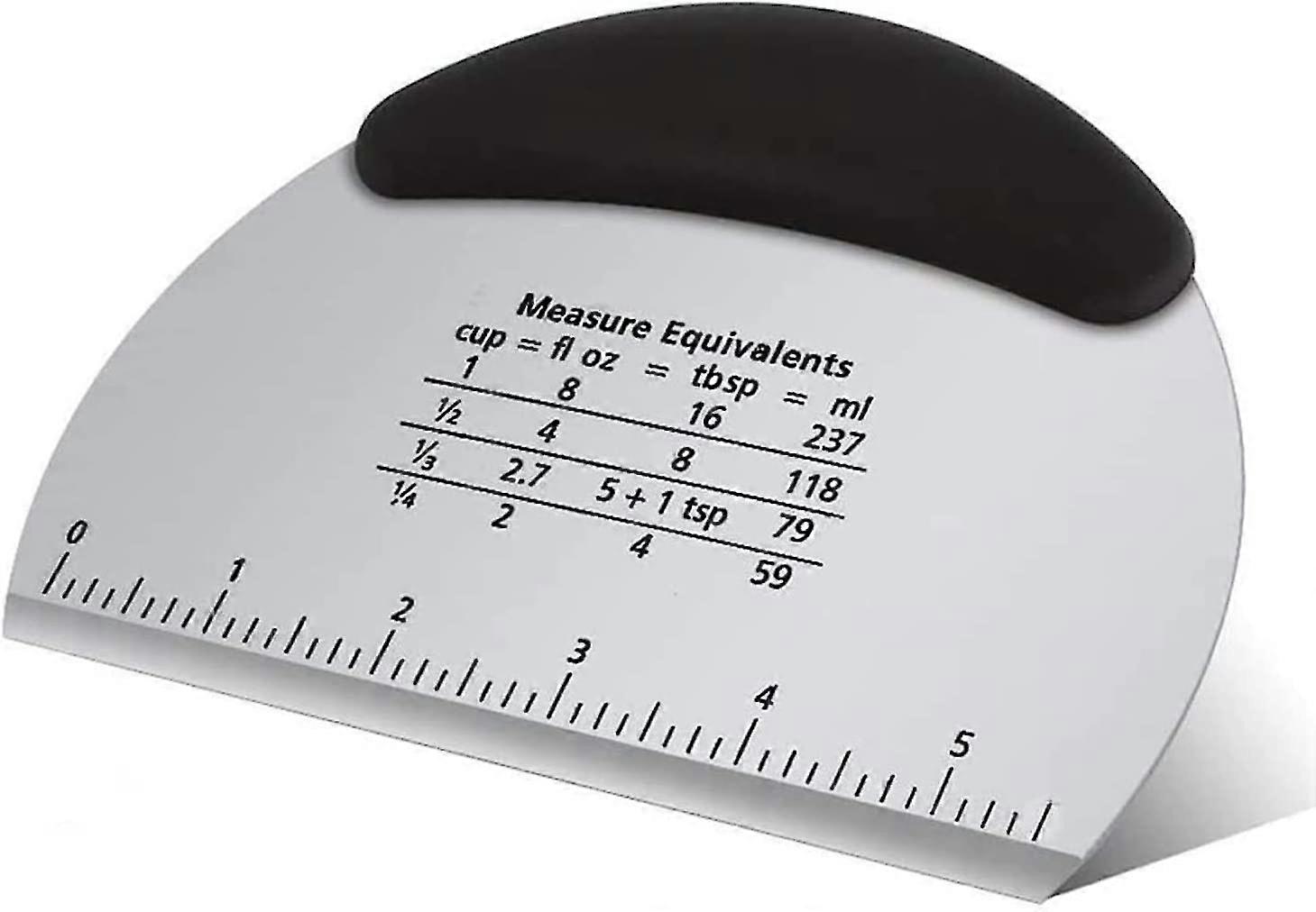 Suxm Dough Scraper Premium Stainless Steel Dough Cutter And Pizza Cutter With Measurement Guide Multipurpose Bench Scraper For Cutting Bread With No