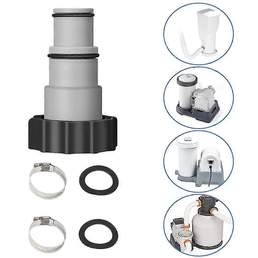 2pcs Pool Connection Set Threaded Pump Hose Adapters For Intex Fit Aru