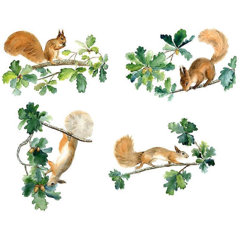 1pc Cartoon Squirrel Animal 3D Wall Decal