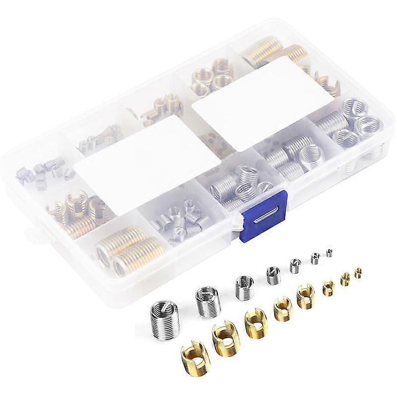 116 Pack Self Tapping Slotted Inserts and Steel Wire Threaded Inserts