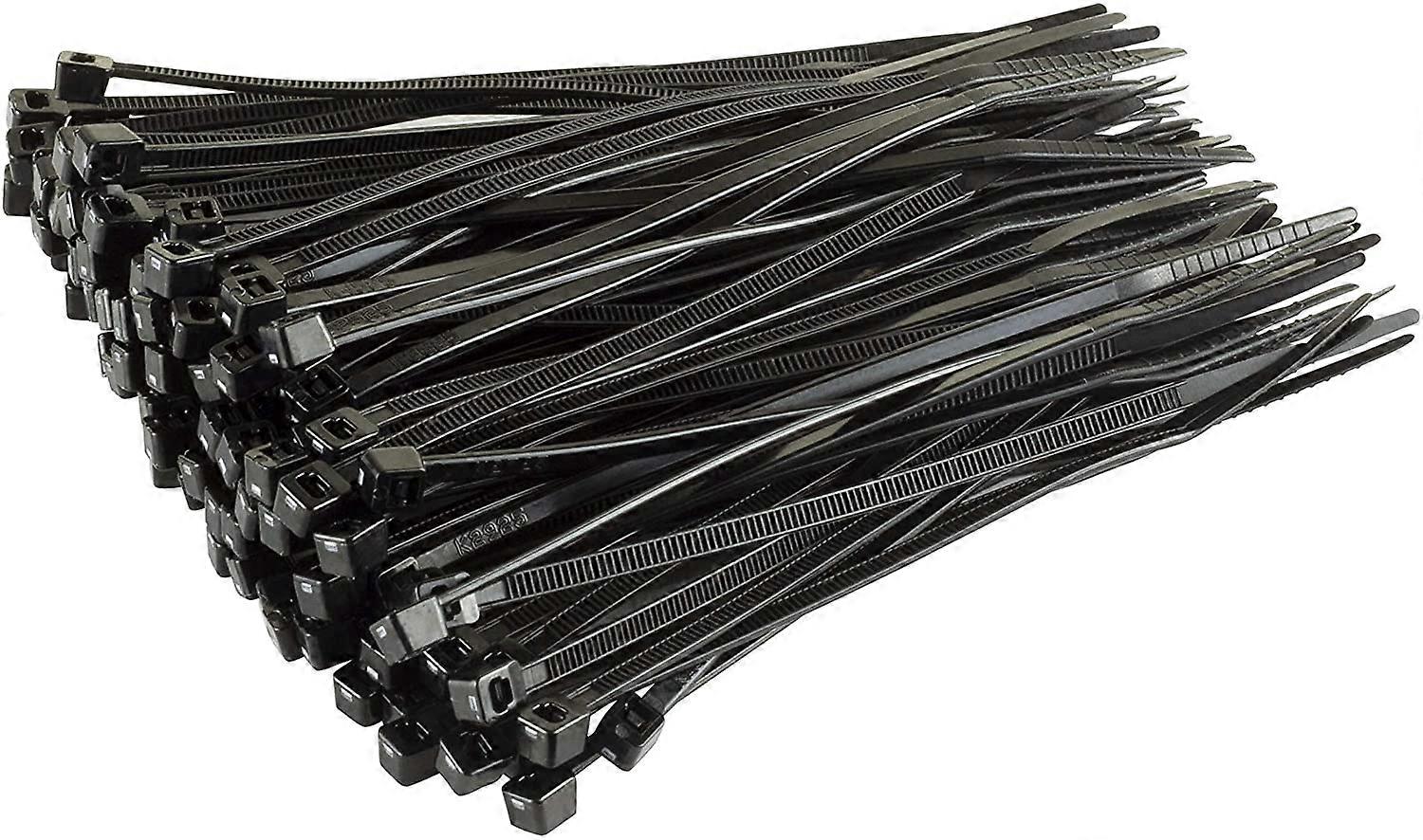 100 Pack Cable Ties, Black, 150mm x 3.6mm, Premium Quality Plastic Cable Ties