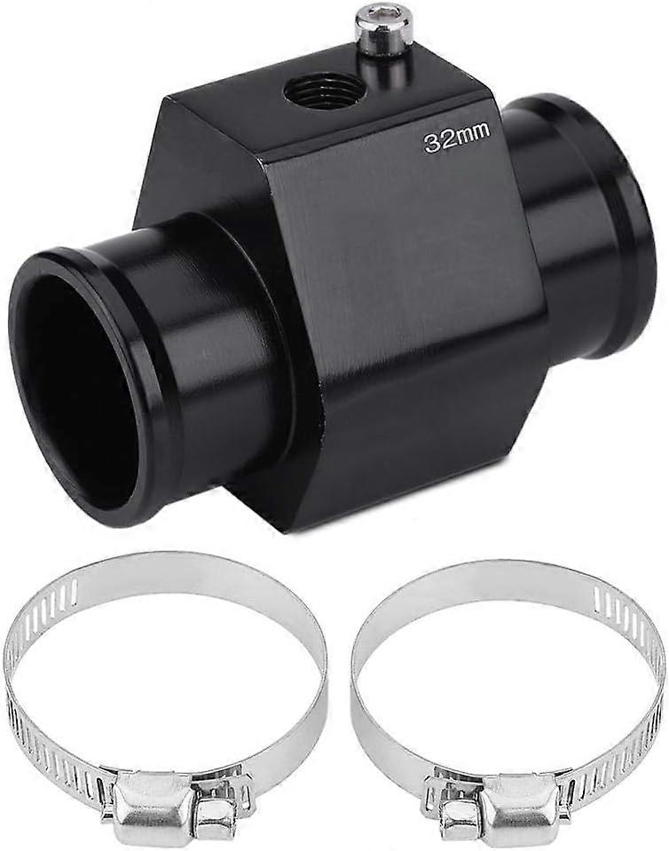 Water Temp Joint Pipe, 32mm Car Coolant Temperature Adapter Water Coolant Temp Adapter Temperature Joint Pipe Hose Sensor Gauge Black(32mm)
