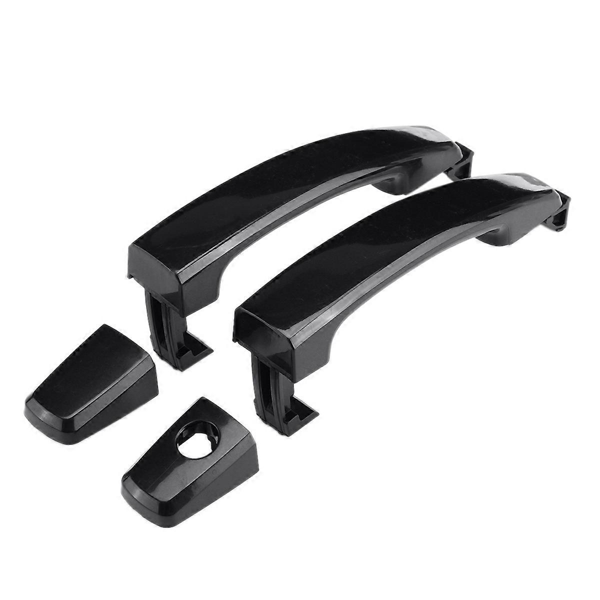 2X Front Left and Right with Keyhole Glossy Black ABS Door Outer Handle Covers for Captiva Sport/Av