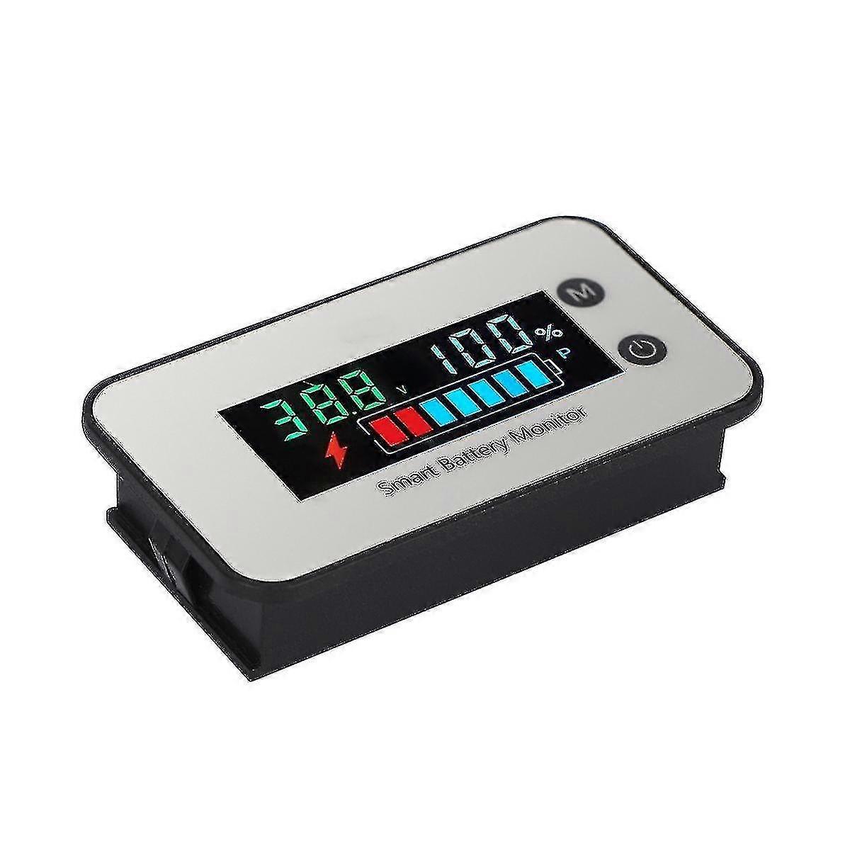 Ipx7 Waterproof Battery Monitor 7-100v Battery Capacity Tester Meter With Buzzer Alarm Temperature