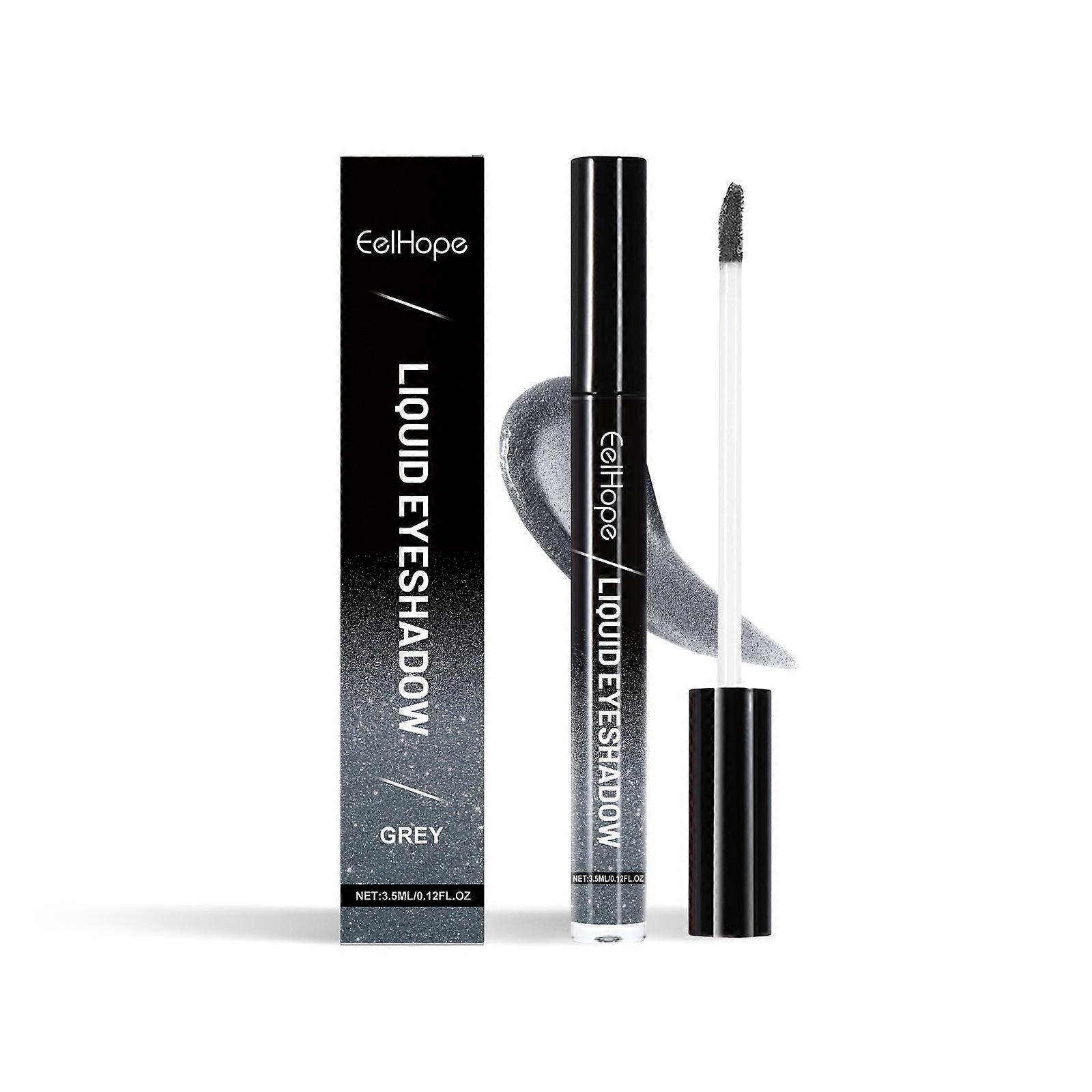 Waterproof Liquid Glitter Eyeshadow Set, Brown Grey Silver Shimmer Metallic Eyeshadow, High Pigmented, Quick-Drying, Long Lasting, Sparkling Colored E